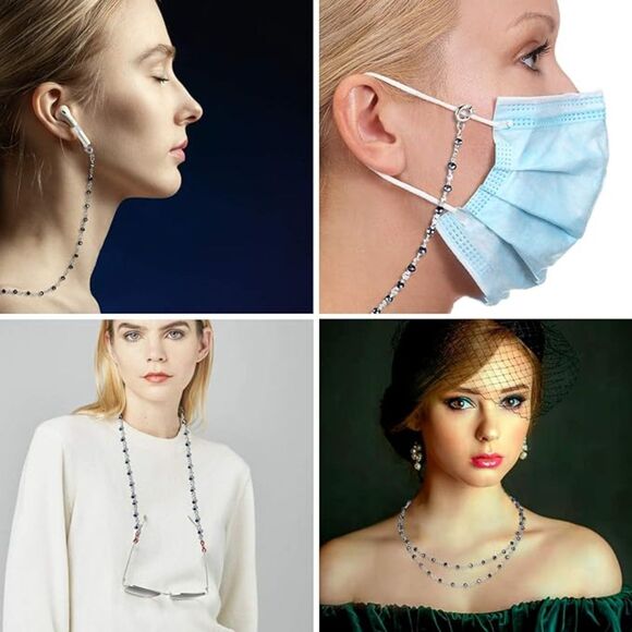 IMYMAX Lightweight 4-In-1 Lanyard/Necklace/Eyeglasses Chain Holder (Black) - Picture 1 of 3